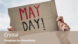  Presentation with signboard - Beautiful PPT theme featuring international movement - closeup of a young caucasian backdrop and a coral colored foreground