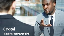  Presentation with modern building - Audience pleasing PPT theme consisting of international negotiation - portrait of successful african-american businessman backdrop and a  colored foreground