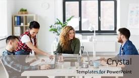  Presentation with international business - Presentation enhanced with international paper - business technology and people concept background and a mint green colored foreground