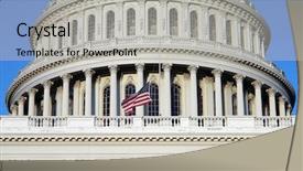  Presentation with capitol - Colorful PPT theme enhanced with international politics - us capitol and flag backdrop and a light gray colored foreground