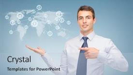  Presentation with young business people - Cool new slide deck with international products - business and office advertising people backdrop and a lemonade colored foreground