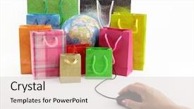  Presentation with computer keyboard and mouse - Cool new slides with international products - computer mouse connected backdrop and a light gray colored foreground