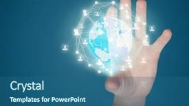  Presentation with international - Presentation theme with international products - cropped hand of woman gesturing background and a ocean colored foreground