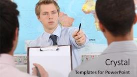  Presentation with school - Cool new PPT theme with international relations - business school backdrop and a light gray colored foreground