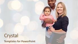  Presentation with international relations - PPT theme featuring international relations - family children race and nationality background and a cream colored foreground