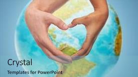  Presentation with peace love - Beautiful PPT theme featuring international relations - people peace love life backdrop and a light blue colored foreground