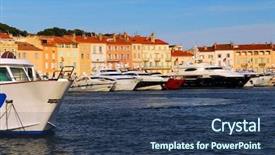  Presentation with boats - Presentation featuring international resorts - luxury boats anchored in st background and a  colored foreground