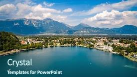  Presentation with resort - Beautiful presentation theme featuring international resorts - slovenia - aerial view resort backdrop and a ocean colored foreground