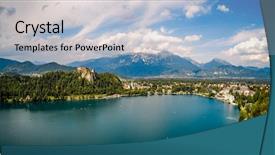  Presentation with aerial view of cape town - Presentation with international resorts - slovenia - aerial view resort background and a light blue colored foreground