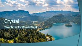  Presentation with resort - Audience pleasing presentation design consisting of international resorts - slovenia - aerial view resort backdrop and a ocean colored foreground