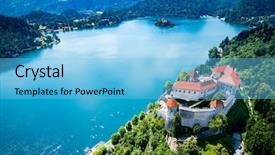  Presentation with resort - Cool new slides with international resorts - slovenia - aerial view resort backdrop and a  colored foreground