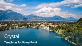  Presentation with resort - Cool new PPT layouts with international resorts - slovenia - aerial view resort backdrop and a  colored foreground
