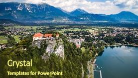  Presentation with luxury resort nature - Presentation design consisting of international resorts - slovenia - aerial view resort background and a  colored foreground