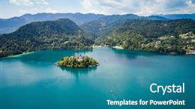  Presentation with beautiful nature - Beautiful PPT theme featuring international resorts - slovenia - aerial view resort backdrop and a teal colored foreground
