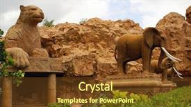  Presentation with sun - PPT theme having international resorts - sun city background and a tawny brown colored foreground