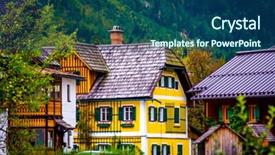  Presentation with bright yellow - Presentation enhanced with international resorts - view of bright yellow old background and a ocean colored foreground