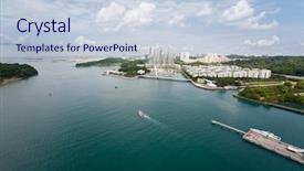  Presentation with strait - Cool new slides with international resorts - view of the strait separating backdrop and a lemonade colored foreground