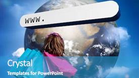  Presentation with sky blue - Audience pleasing presentation theme consisting of abstract eco leaves logo design backdrop and a cream colored foreground.