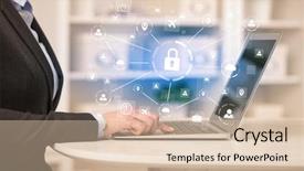  Presentation with chest - Cool new PPT layouts with international security - business woman below chest working backdrop and a  colored foreground