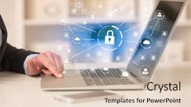  Presentation with international business - Presentation consisting of international security - business woman below chest working background and a lemonade colored foreground