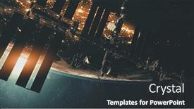  Presentation with international space station - Slide set consisting of international-space-station-closeup-earth background and a dark gray colored foreground