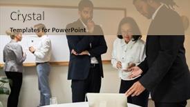  Presentation with team planning - Slides featuring international-start-up-team-planning background and a coral colored foreground