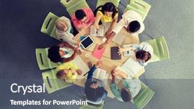  Presentation with international education - Beautiful slide deck featuring international students with book backdrop and a dark gray colored foreground