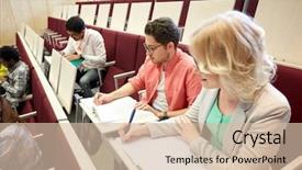  Presentation with international education - PPT layouts having international students with notebooks writing background and a soft green colored foreground