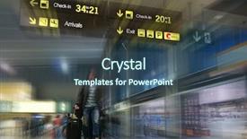  Presentation with airline - Presentation theme having international terrorism - airline passenger at the airport background and a ocean colored foreground