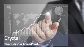  Presentation with trade finance - Presentation theme having international trade finance - businessman with financial symbols coming background and a gray colored foreground