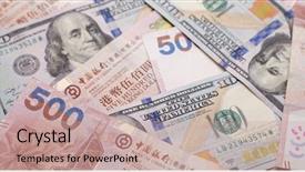  Presentation with international trade - Presentation design having international trade policy - exchange rate between hkd background and a coral colored foreground