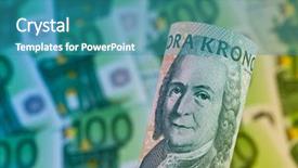  Presentation with international trade finance - Beautiful presentation theme featuring international trade policy - finance backdrop and a teal colored foreground