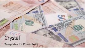  Presentation with hong kong kota - Slide deck having international trade policy - hong kong and american dollar background and a soft green colored foreground