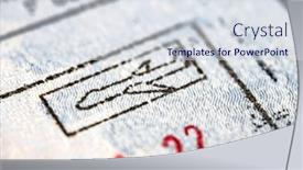  Presentation with passport travel - Slide deck with international-travel-visa-passport-stamp background and a sky blue colored foreground