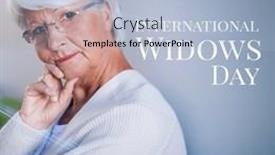  Presentation with widows - PPT theme consisting of international-widows-day-text and a light blue colored foreground
