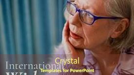  Presentation with widows - Slides enhanced with international-widows-day-text background and a tawny brown colored foreground