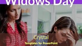  Presentation with sad woman - Theme featuring international-widows-day-text background and a tawny brown colored foreground