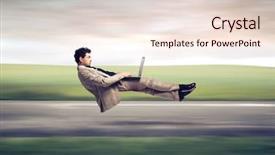  Presentation with internet - PPT theme consisting of internet - fast levitating businessman background and a lemonade colored foreground