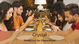  Presentation with restaurant - Audience pleasing slide deck consisting of internet - group of friends backdrop and a gold colored foreground