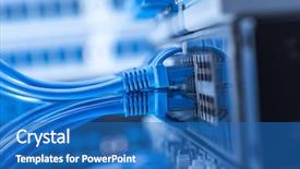  Presentation with ethernet - Slide set enhanced with internet - network switch and ethernet cables background and a teal colored foreground