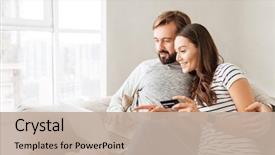  Presentation with online shopping - Beautiful presentation theme featuring internet - portrait of a n excited backdrop and a mint green colored foreground