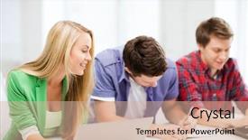  Presentation with internet - Presentation design with internet - smiling students writing test background and a lemonade colored foreground