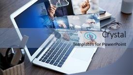  Presentation with internet - PPT theme with internet and modern technology concept background and a teal colored foreground