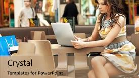  Presentation with internet cafe - PPT layouts with internet at the cafe background and a coral colored foreground