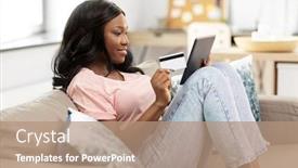  Presentation with online banking - Amazing PPT theme having internet-banking-online-shopping backdrop and a coral colored foreground