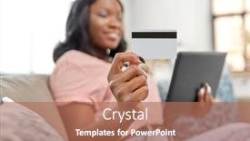  Presentation with online banking - PPT theme consisting of internet-banking-online-shopping background and a coral colored foreground