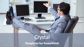  Presentation with banking - Slides enhanced with internet banking presentation - businessman sitting in front background and a  colored foreground