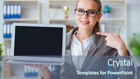  Presentation with forensic accountant - Colorful PPT theme enhanced with internet banking presentation - young businesswoman accountant working backdrop and a  colored foreground