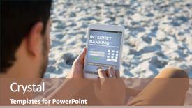  Presentation with digital banking - Slides consisting of internet banking text on blue background and a violet colored foreground