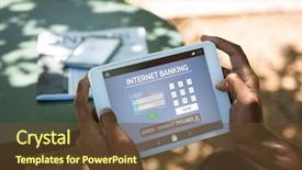  Presentation with digital banking - Cool new presentation theme with internet banking text with log backdrop and a tawny brown colored foreground